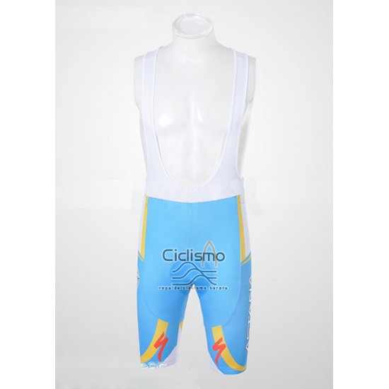 Astana Ropa Ciclismo Culotte Corto 2012 Mangas Cortas Azul Claro